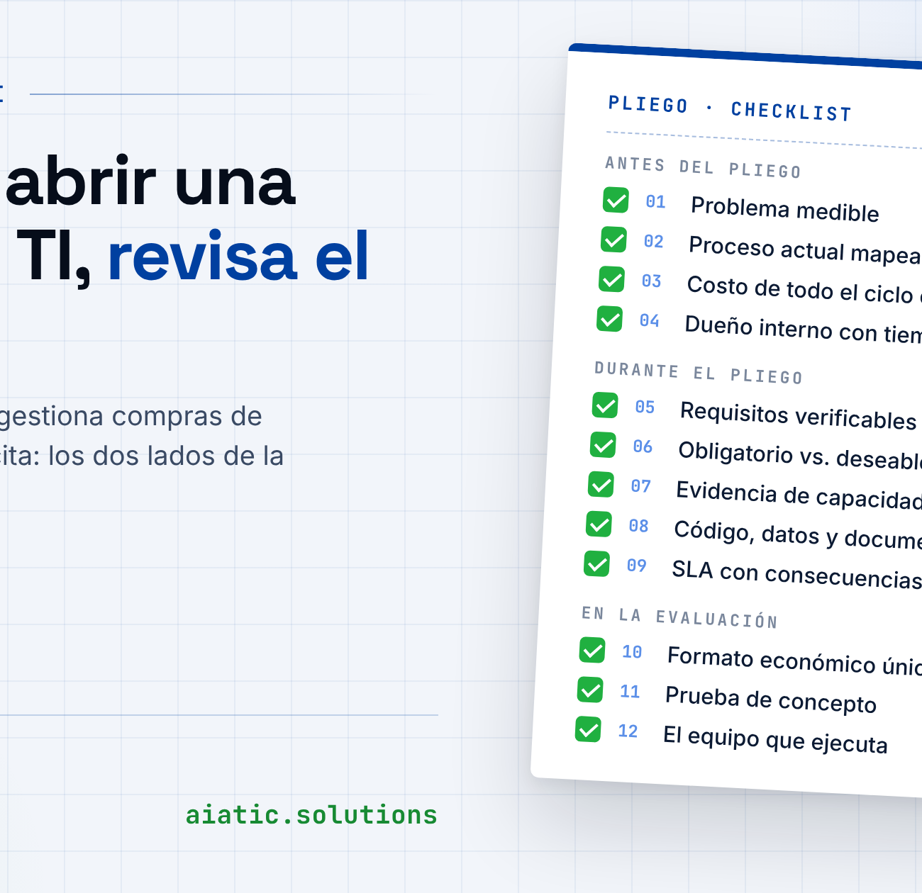 checklist licitacion ti