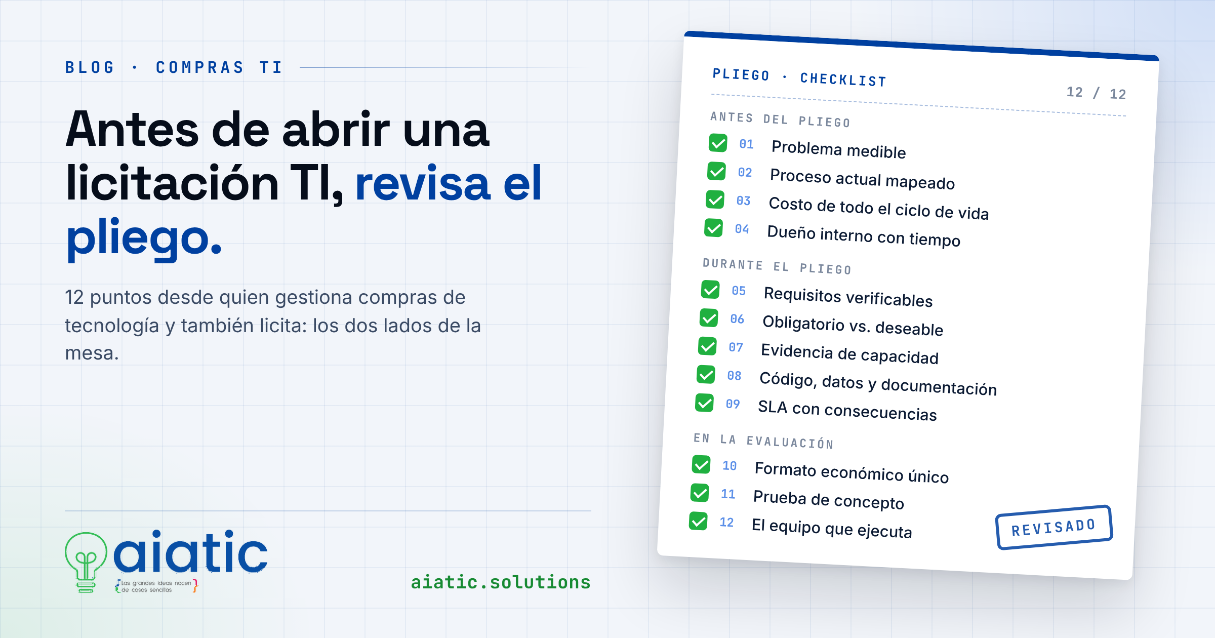 checklist licitacion ti